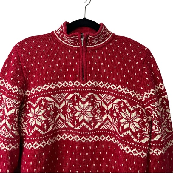 Lands' End Sweater Womens Small Quarter Zip Fair Isle Nordic Pullover Vintage S - Picture 3 of 5